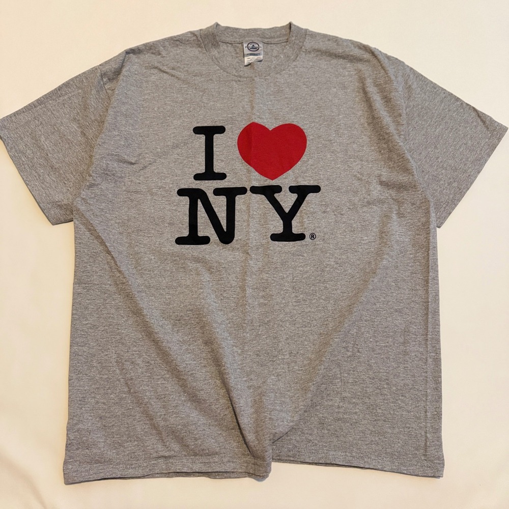 90s Delta I Love NY T Shirt Mens XL Gray I Heart NY Short Sleeve Souvenir Tee